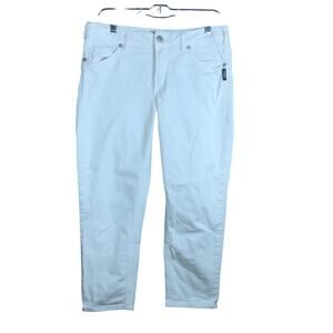 Silver Womens Jeans White Denim Suki High Rise Capri Stretch 31x24